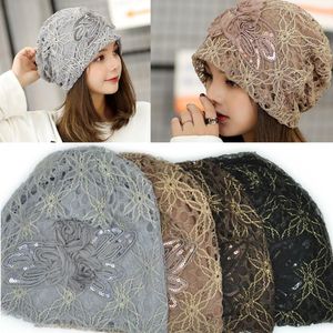 Beanies Beanie/Skull Caps Fashion Lady Lace Floral Muslim Ruch Cancer Chemo Hat Beanie Scarf Tulband Hoofd Wrap Cap