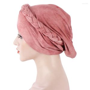 Bonnets Bonnet/Crâne Casquettes Mode Styles Tresse Multicolore Doux Turban Chapeaux Musulman Chimiothérapie Dames Turbans Coton ChapeauxBeanie/Crâne Chur22