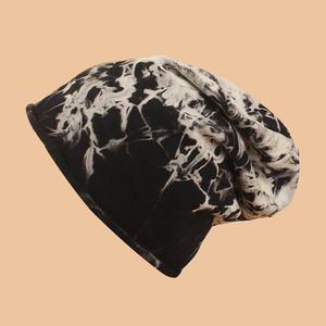 Bonnets Bonnet / Casquettes De Crâne Mode Femmes / Hommes Garder Au Chaud Baggy Surdimensionné Camouflage Crochet Hiver Laine Ski Bonnet Tie-Dye Chapeau Pour Le Jogging