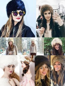 Beanies Beanie/Skull Caps Faux Fur Round Flat Hat Dikke Dikke herfst en winter Russische Mongools om WarmBeanie/Skull te houden