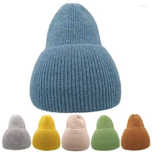 Bonnets Bonnet/Crâne Casquettes Femme Mini Hiver Maintien Au Chaud Bonbons Couleur Bonnet Tricoté Chapeau Coréen Femmes Oliv22