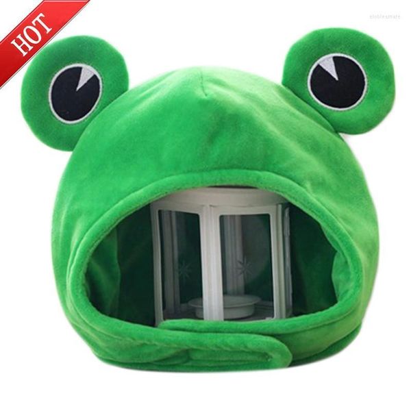 Bonnets Bonnet/Casquettes de Crâne Drôle Grands Yeux de Grenouille Dessin Animé Chapeau en Peluche Jouet Vert Couvre-chef Casquette Cosplay CostumeBeanie/Skull Beanie/SkullBeanie/Skull