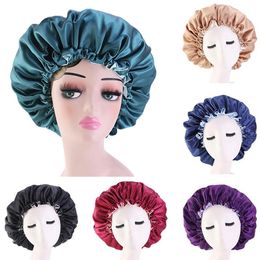 Beanies Beanie/Skull Caps Hair Satin Bonnet voor slapende douchekap zijden femme dames nacht slaap hoofd cover elastische band dagelijks gebruik