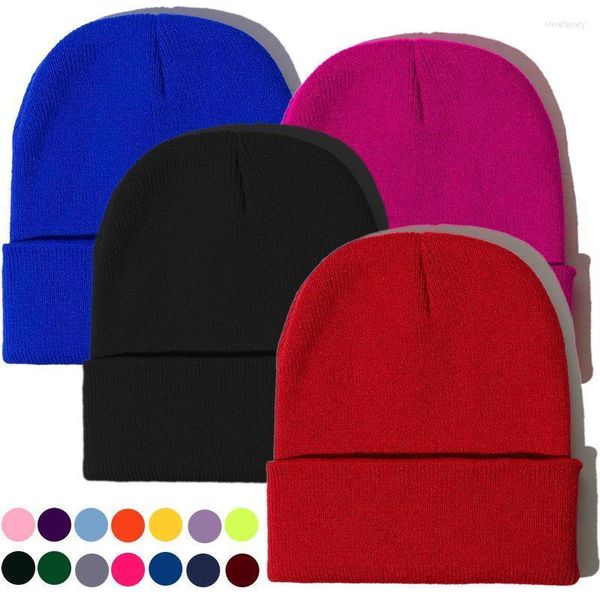 Bonnets Bonnet/Crâne Casquettes Bonnet Tricoté Femmes Chapeau D'hiver Hommes Skullies Chaud Casual Slouchy Crochet Femelle Baggy Cap Oliv22