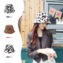 Beanies Beanie/Skull Caps Koreaanse versie van de trend Leopard Fisherman Hoed Kinderen Warm Dikke verstelbare flanellen Student in de herfst en