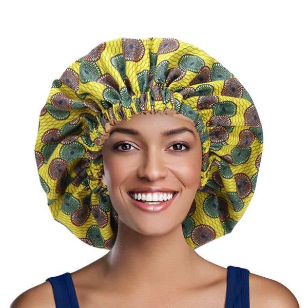 Bonnets Bonnet/Casquettes De Crâne Grand Bonnet En Satin Bonnet De Coiffure Soins Longs Femmes Nuit Sommeil Chapeau Soie Tête Enveloppement Douche Outils