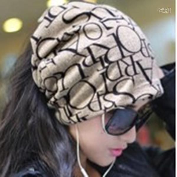 Gorros Gorro/Gorras de calavera Miya Mona 2023 Est Moda Coreana Mujeres Clásico Hip-Hop Letra inglesa Multiusos Sombrero holgado Bufanda unisex Gorro