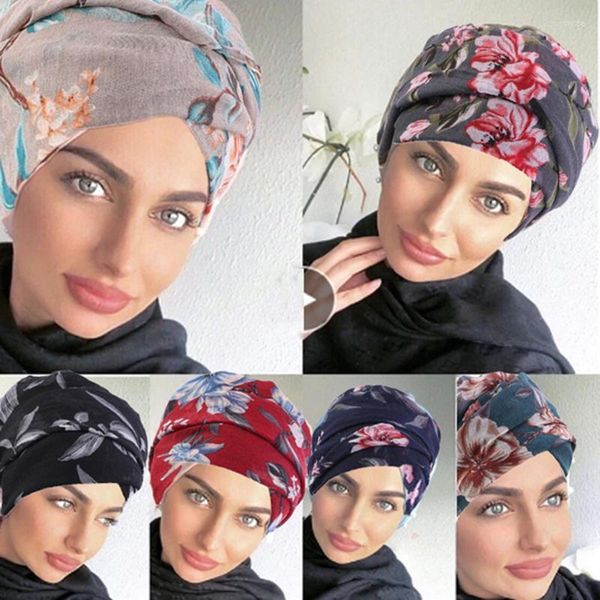 Bonnets Bonnet / Crâne Casquettes Rétro Turban Chapeau Chapeaux Tête Wrap Mode Casual Coton Solide Sommeil Imprimé Hijabs Cheveux Accessoires 2023 Chur22