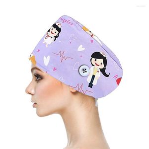 Gorros Gorro/Gorras de calavera Gorro médico con botones Gorro bouffant redondo Banda para el sudor para mujeres y hombresBeanie/Skull Wend22