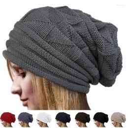 Bonnets Bonnet/Crâne Casquettes Unisexe Hommes Femmes Tricot Baggy Bonnet Surdimensionné Chapeau D'hiver Ski Slouchy Cap Tête De Mort Laine Chaud Delm22