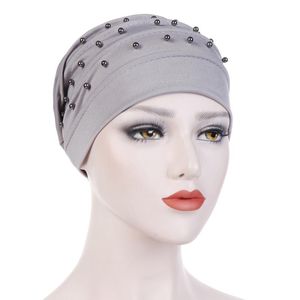 Beanies Beanie/Skull Caps Women's Hair Care Islamitische Jersey Head Sjaals Silk Muslim hijab kralen Braid wrap stretch tulband hoed chemo cap