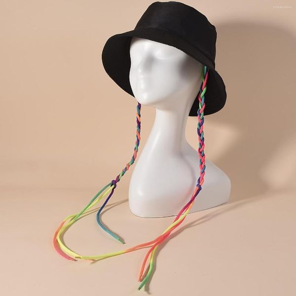 Gorros trenzados, decoración, sombrero de cubo, sombrilla, pesca, ala ancha, exterior, informal, para mujeres, regalos de año de Navidad