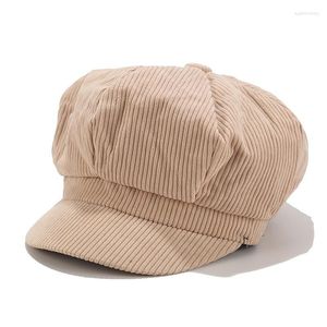 Bonsons en sermi-parole de couleur solide du chapeau octogonal béret peintre extérieur style décontracté pour les filles