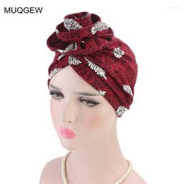 Bons de mode femme chapeau musulman rétro fleur turban cancer cancer chimio beanie écharpe cape cachot skullies turban1 scot22