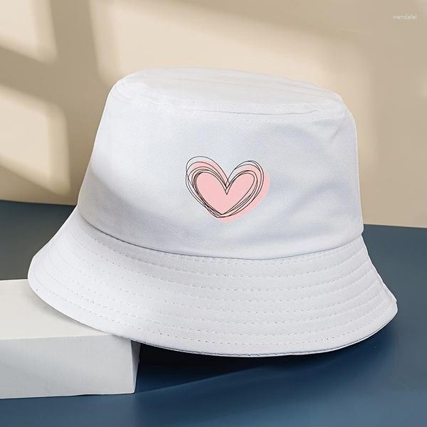 Gorros Graffiti Heart Bucket Hat Unisex Colores surtidos Beach Pool Sun Caps Despedida de soltera Sombreros a juego al aire libre