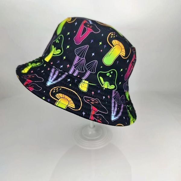 Gorros Hombre Fluorescente Mushroom Plegable Reversible Visera A Prueba De Viento Street Bucket Hat