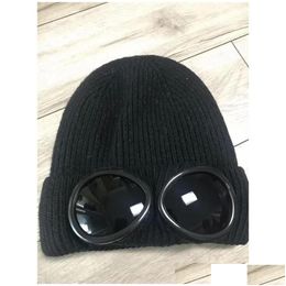 Bonnets Deux Lunettes CP Company Automne Hiver Chaud Ski Chapeaux Tricoté Épais Skl Caps Chapeau Lunettes Bonnets2856774 Sports De Plein Air Une Goutte Dhnbs