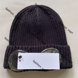 Gorros Dos gafas CP Companys Hat Beenie Otoño Invierno Cálido Gorros de esquí Punto Grueso Skl Caps Piedras Islandly Hat Gafas para hombre Gorros Deportes al aire libre CP Comapnys 356