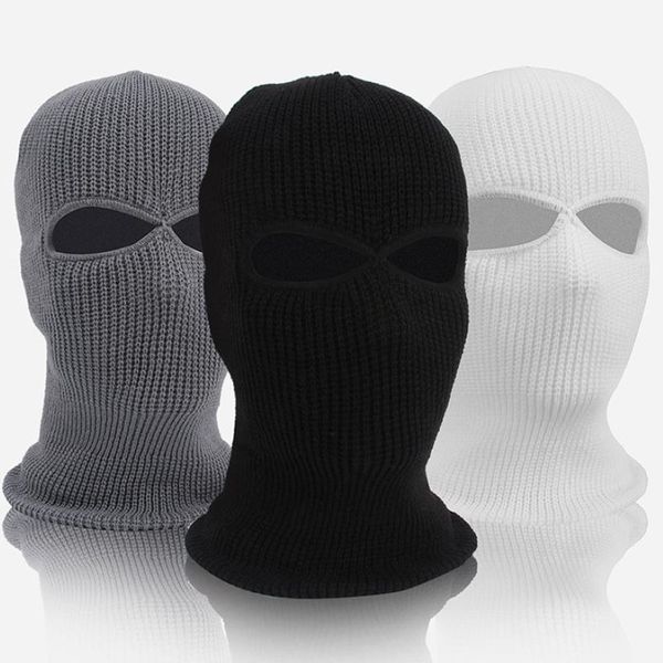 Bons unisex Masque de ski en tricot à 2 trous BALACLAVA COULEUR HIVER COULEUR COLLE FULLE COUVERCLE COUP COU COUTER