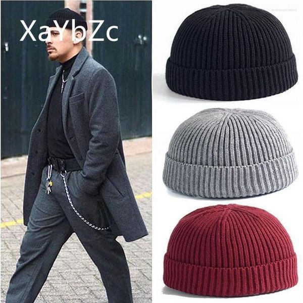 Bonnets Hiver Chaud Chapeau Casual Ligne Courte Hip Hop Bonnet En Laine Pour Homme