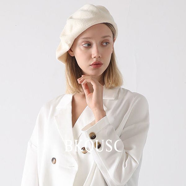 Bérets tricotés d'hiver de BeanieSkull Cap Oversize élégant artiste de mode Vintage béret chapeaux dame élégante flexible chaud pour fille 230211