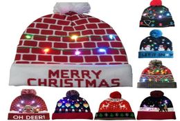 Beanieskull Caps 2021 Nieuwheid LED LICHTUP Gebreide Beanies Hat Party Decoratie Kerstmishoeden voor mannen Women Girls Boys Ligh906945154