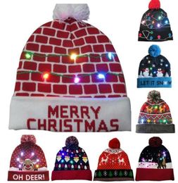 BeanieSkull Caps 2021 Nouveauté LED Lightup Bonnets Tricotés Chapeau Décoration De Fête De Noël Chapeaux De Noël Pour Hommes Femmes Filles Garçons Ligh908340633