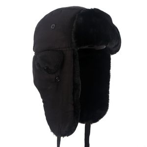 BeanieSkull Caps 2023 Ushanka oorklep hoeden Warme Winter Zwarte Bomberhoed Mannen Nepbont Russische stijl gorros de aviador 230904