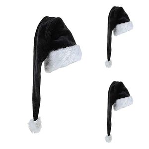 BeanieSkull Caps Volwassen fluwelen kerstmuts Comfortabele hoed Traditionele zwart-witte pluche kerstmuts voor jaarcadeaus 231021