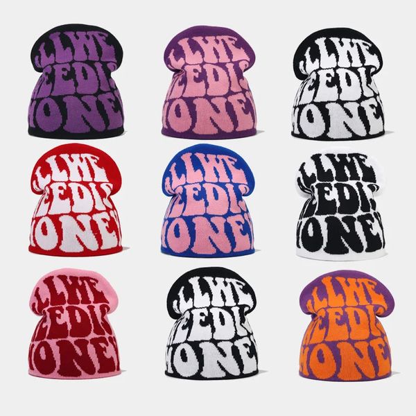 BeanieSkull Caps All We Need Is Money Bonnets Chapeau Jacquard Lettre Bonnet Tricoté Y2K Hip Hop Pull Bonnets Femmes Hommes Hiver Élastique Chaud Skullies 231113