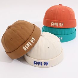 BeanieSkull Caps Arrivée Enfants Enfants Landlord Hat Réglable Mode Lettre COME ON Hip Hop Brimless pour Bébé 230808