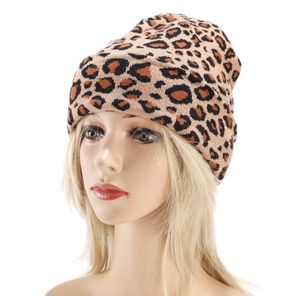 BeanieSkull casquettes automne hiver femmes 039s léopard extérieur chaud tricoté chapeaux cadeaux d'anniversaire BeanieSkullBeanieSkull8695409
