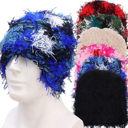 BeanieSkull Caps Balaclava Bonnets Hommes Chapeau pour Camouflage Extérieur Polaire Fuzzy Ski En Détresse Tricoté Masque Complet 230825