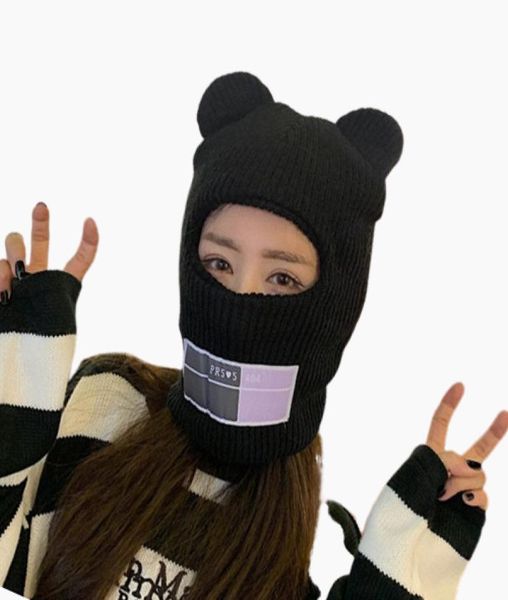 Backskull Caps Bear Oree Balaclava Mesdames 1 trou Masque de ski COMMADE COMMET FACE FACE HAPE LOOLY CIGLE GILLE Streetwear Winter Warm2339589