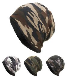 BeanieSkull Caps Camouflage unisexe chaud hiver coton Ski Beanie chapeaux pour hommes femmes Camo chapeau Fashion9470791