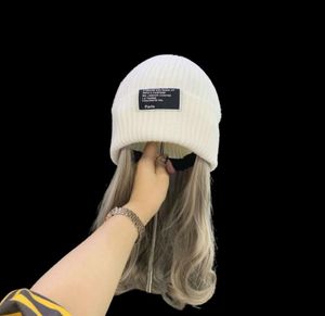 BeanieSkull Caps Bonnet de perruque en tricot bouclé Version coréenne avec soie brillante Invisible amovible Cap froid 2155682