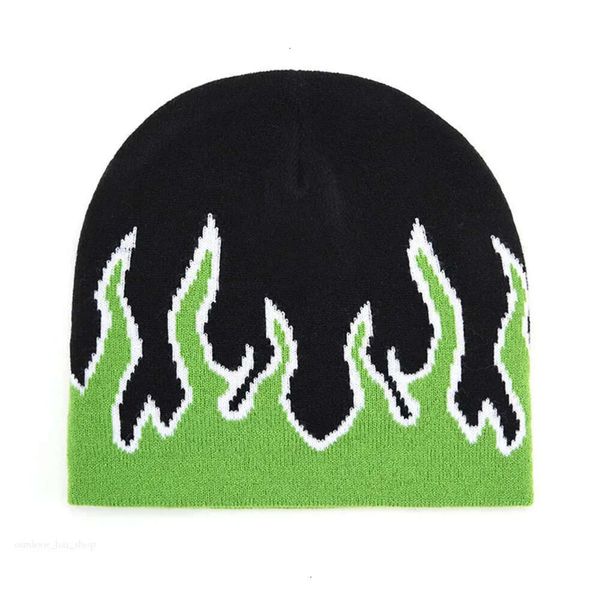 Beanieskull Caps Fashion Brand Autumnstreet Dance Skull Fire Hell Burn Flames Trend Hip Hop Knitt Soft Wipbonnet Hat 737