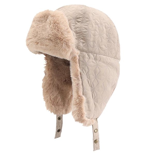 BeanieSkull casquettes mode fausse fourrure chapeau pour femmes filles naturel lapin Bomber blanc épaissir oreillette oreille protéger Ski 231117