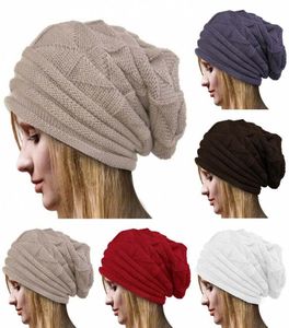 Beanieskull Caps Fashion unisex heren dames gebreide wollige winter oversized Slouch beanie hoed cap warm9512929