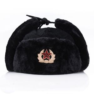 BeanieSkull Caps Mode sauvage hiver chapeau chaud badge soviétique Lei Feng coupe-vent imperméable hommes et femmes en plein air épais cache-oreilles chapeaux 230907