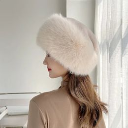 BeanieSkull Caps Chapeau De Fourrure Femmes Chaud Neige Ski Chapeau Femmes Fourrure Artificielle Baseball Chapeau Femmes Coupe-Vent Femmes Chapeau D'hiver Chapeau Russe Ushanka 231115