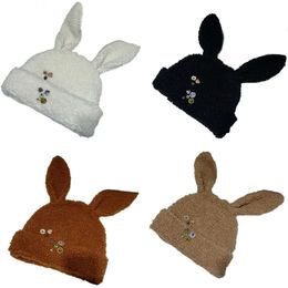 BeanieSkull Caps Hat Bunny Beanie Long Ear Winter Warm Funny Plush Drop 230821