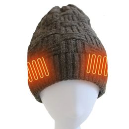 BeanieSkull Caps Hombres Mujeres Gorro calentado Inteligente Gorro cálido Cuidado del oído Gorro de punto Invierno USB Ciclismo eléctrico Senderismo Esquí 231110