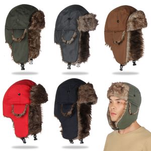 BeanieSkull Caps Mannen Vrouwen Trapper Bomber Hoeden Russische Ushanka Warm Winter Bont Oorklep Hoed Buitensporten Skiën Jagen Vissen Pluche Cap 230907