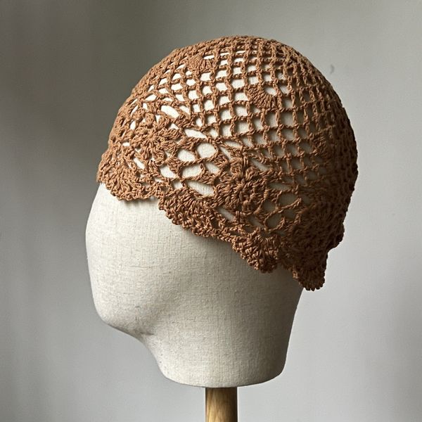 BeanieSkull Caps Mesh Hair Net Crochet Cap Turban Creux Fleur Tricoté Chapeau De Pêcheur À La Main Assorti Bassin Été Femme Panama 230904