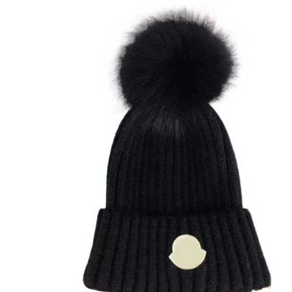 Beanieskull Gaps Diseñador de luna de luna de luna e invierno Beanie Beanie y sombreros casuales para mujer Altaqualidad gruesa gruesa gruesa faux piñista