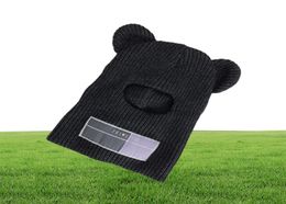 BeanieSkull Caps Masque de ski de souris multifonctionnel hiver chaud bonnet en tricot cagoule chapeaux de laine artificielle adultes hommes et femmes bonnets 7393580
