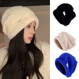 Backeskull Capes Pile Cap Capes Skullies Bamans Japonais Capes de fourrure Fausse Colon Candy Colored Woard Treen Ski Big Korean Mohair 231201