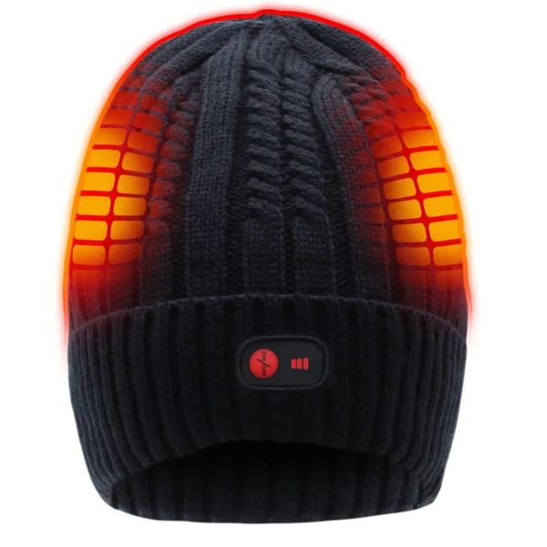 BeanieSkull Caps QILOVE 74 V Rechargeable électrique chaud chauffé chapeau hiver batterie crâne bonnet noir 3 chaleur 231110