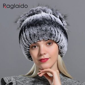 BeanieSkull Caps Raglaido Bontmutsen voor Dames Winter Real Rex Konijn Hoed bont breien vrouwelijke warme sneeuw caps dames elegante prinses mutsen cap 231113